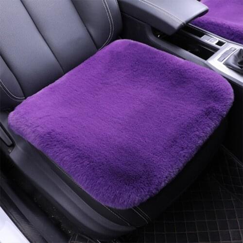 O SHI CAR 1 piece Rex rabbit Plush Car Seat Cushion Winter Warm Automobile Cover Thicken 3cm Square Mat Comfortable and durable