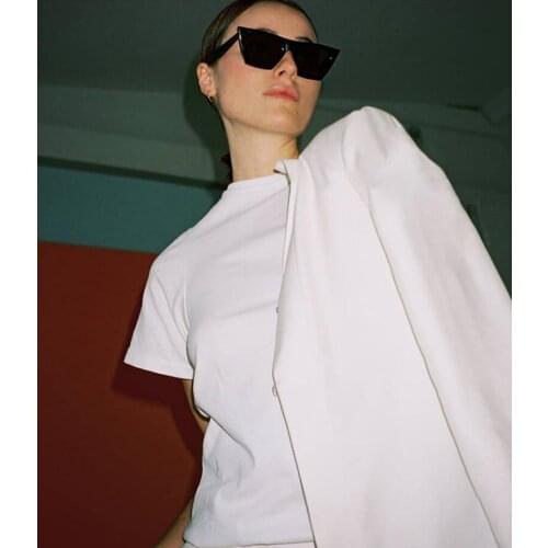 Slim Cotton Short-Sleeved Embroidery Logo T-Shirt Fashion Women T-Shirt 2021 Summer Auturn New