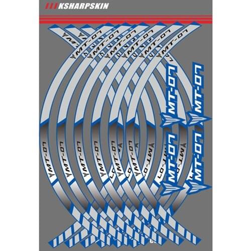 Pegatina rueda moto Motorcycle Wheel Rim Decals Wheel Reflective Stickers Stripes For Yamaha MT-07