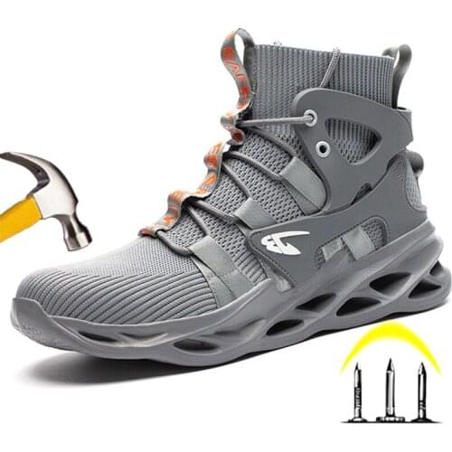 Indestructible Shoes Men Work Safety Boots Puncture-Proof Steel Toe Work Safety Shoes Male Ankle Boots Adult Footwear