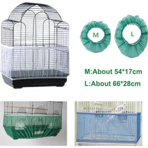 Receptor Seed Guard Nylon Mesh Bird Parrot Cover Soft Easy Cleaning Nylon Airy Fabric Mesh Bird Cage Cover Seed Catcher Guard