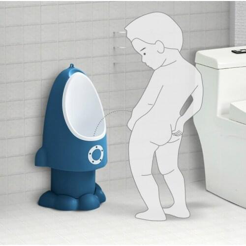 Adjustable Cartoon Baby Boy Potty Toilet Training Children Stand Rocket Urinal Boys Infant Toddler Wall-Mounted Urinoir Enfant