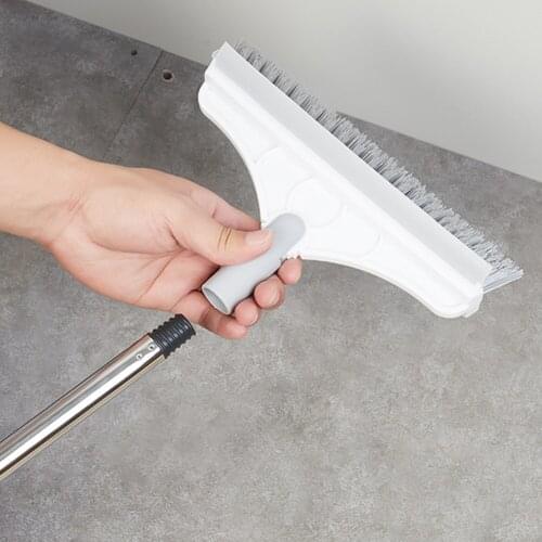 Two-In-One Design Corner Cleaning Brush Dismountable Handle Shower Kitchen Bathroom Scrape Scrubber Home Floor Window Wash Tools
