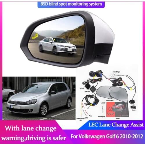 For Volkswagen Golf 6 2010-2012 BSD Blind Spot Monitoring System 24GHZ Millimeter Waves Radar Sensor Mirror LED Light Warning