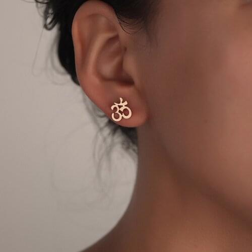 Twist OM Symbol Midi Rings Stud Earrings Round Charm Yago Jewelry Set Antique Plated Friendship Birthday Amulet Gift