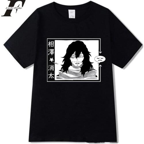 Unisex Sleepy Shota Aizawa T Shirt Men/women My Hero Academia Boku No Hero Unisex Manga Anime Loose Short Sleeve Clothes Print