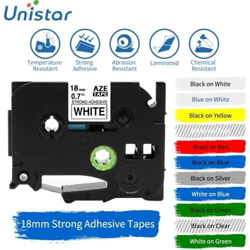Unistar TZe-S241 Compatible for Brother Label Tape 18mm Label Maker Strong Adhesive Printer Ribbon TZe-S241 TZS141 TZS641 S243