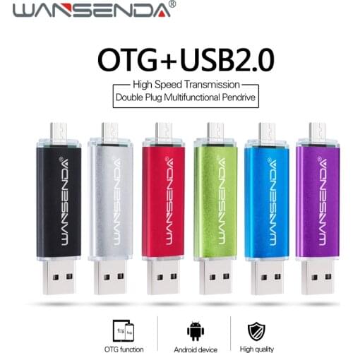 WANSENDA USB Flash Drive cle usb 2.0 Memory Stick 128GB OTG Pen Drive 16GB 32GB 64GB 256GB Pendrive Flash Memory Stick