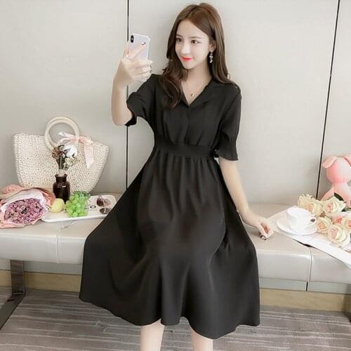Платье 2021 New Chiffon Dress Summer Korean-Style Mid-Length WomenS Personality Slim Fashion French Bellflowe Vestidos Robe