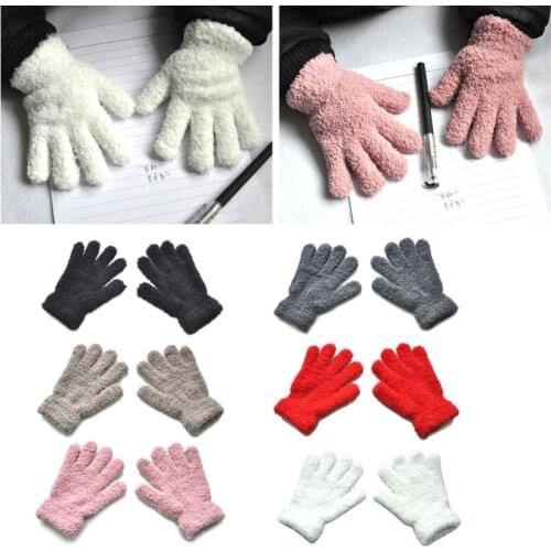 Winter Warm Kids Gloves Children Stretch Mittens Boys Girls Full Finger Gloves