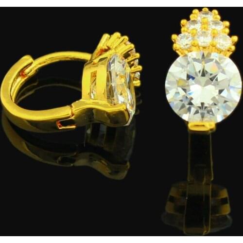 Gold Earrings for Women Gold Color Earrings Shiny Rhinestone Jewelry Middle east/Arabic/Ethiopia/African/Kenya/India item