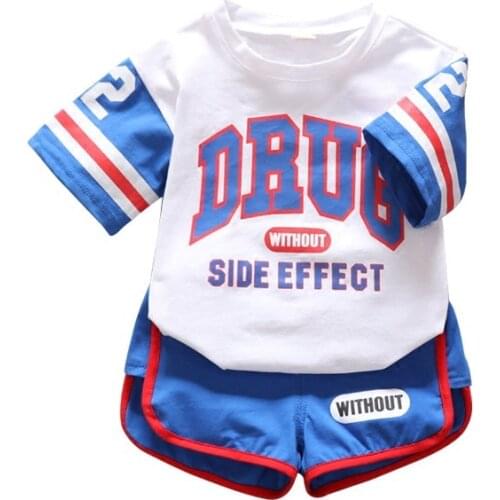 2 Pcs Baby Boy Short Sleeve T-shirt Shorts Suit Sportswear 1-3T Summer