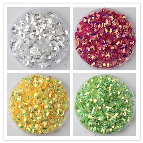 3000pcs 6mm Plum Blossom Cup Loose Sequin Flower Sewing,Wedding Confetti Craft,Kids DIY Garment Accessory Golden Beige