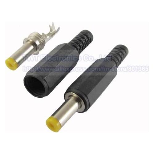 4.8x1.7mm DC Power Male Plug Connector Adapter ,Plastic Handle , Yellow Head, DIY ,4.8/1.7, 100pcs , Free shipping