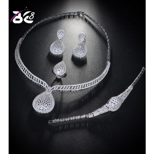 Be 8 Latest Fashion Bridal Wedding Jewelry Set High Quality Geometric Design Women Anniversary 4pc Jewelry Set Bijoux FemmeS157