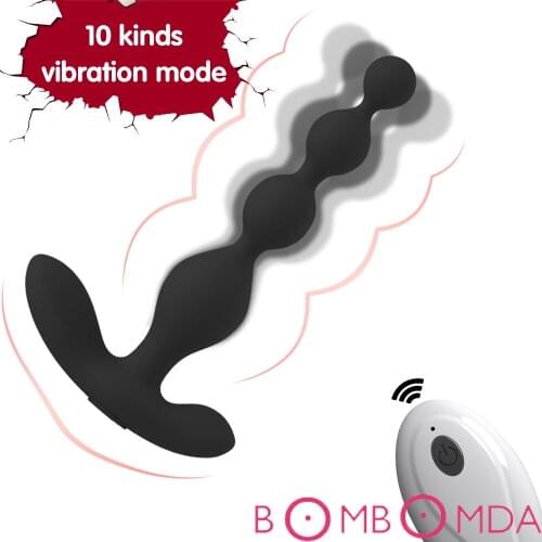 10 Speeds Anal Beads Butt Plug Vibrator Male Masturbation G Spot Prostate Massager Remote Anal Plug Vibrators Sex Toys For Women