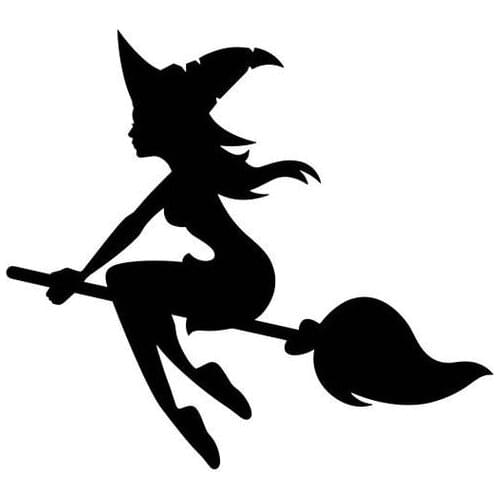 PLAY COOL Car Sticker Cartoon Witch Silhouette Creative Body Window Decorative Automobiles Moto Exterior Accessories Vinyl Decal