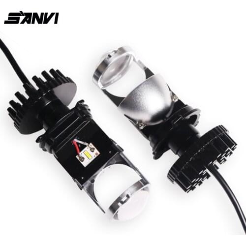SANVI 2PCS 25W 6000K 3000K Auto Mini H4 Bi LED Projector Lens Headlight Car Light Accessories