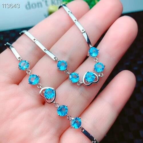 The Best Gift for Your loved Girl Bracelet 925 sterling silver Fine jewelry Topaz Bracelet Natural And Real Topaz Bracelet