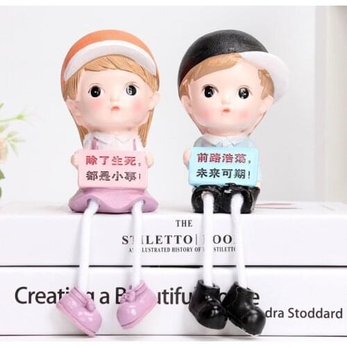 The future can be expected inspirational hanging feet doll resin cartoon childrens room decorations student gifts home decore