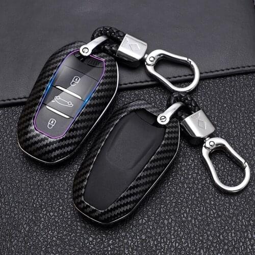 Car Key Fob Case Shell Cover Holder For Peugeot 207 208 DS3 5008 DS5 DS6 For Citroen C4 C5 X7 C4L C6 C3-XR 3008 4008 keychain