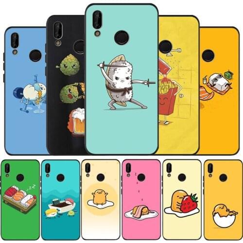 Cartoon Food black Phone Case for huawei P40 P30 P20 P10 Pro P9 Lite nova 4E 6SE Psmart 2 2019 Y6 9 Prime cover