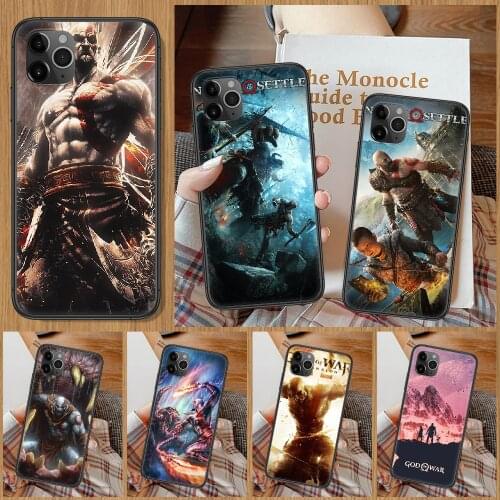 Game God Of War Phone Case For iphone 5 5S SE 2 6 6S 7 8 11 12 Mini Plus X XS XR Pro Max black pretty prime silicone shell