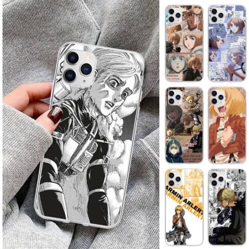 Armin Arlert Attack On Titan Clear Phone Case For Xiaomi Redmi K30s Ultra Note 9 9s Pro Max Mi 10 Lite 11 10T Pro Transparent