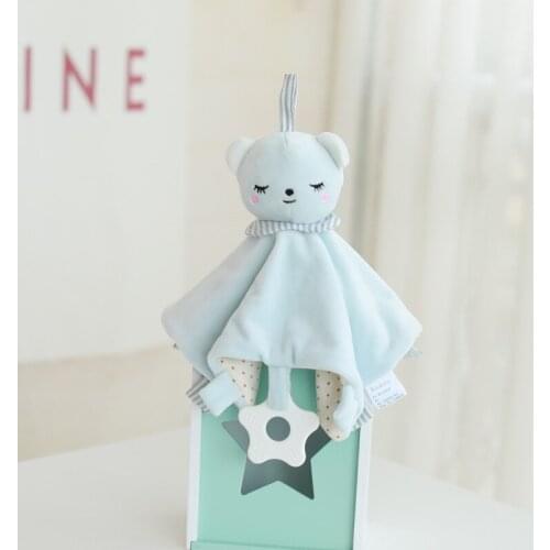 Baby Plush Soothing Toys Newborn Baby Appease Towel Toys For Infant Bebe Cartoon Bear Soothing Towels Baby Teeth Grinding Toys