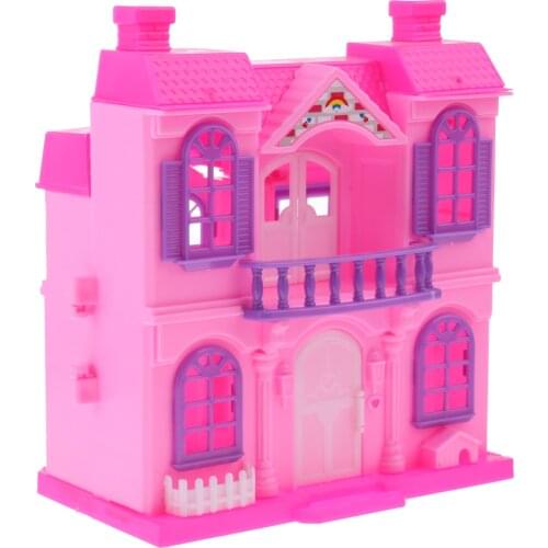 2 Storey Doll Mini Villa Dream House for Doll Kids Pretend Play Toy Dollhouse Furniture Set For Baby Doll Couch Doll House