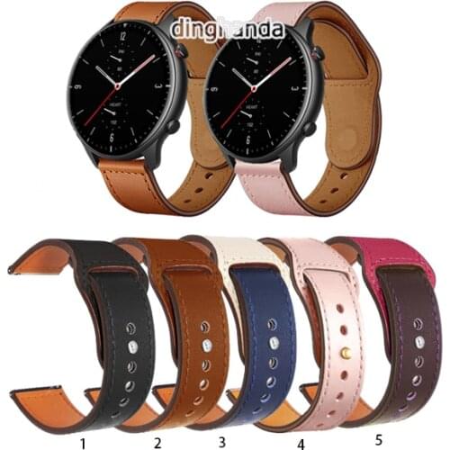 Quality Leather Watch Band Strap for Huami Amazfit GTR 2 2E Strap for GTR2 GTR2E PACE Stratos Bip strap 20mm 22mm