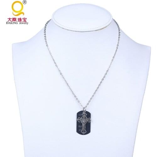 Classic personality cross pendant necklace for men and women suitable iron chain necklace punk style necklace