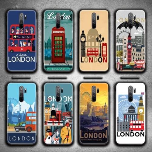 London city poster Phone Case for Redmi 9A 8A 7 6 6A Note 9 8 8T Pro Max Redmi 9 K20 K30 Pro