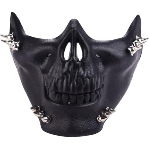 Halloween Devil COS Anime Stage Spikes Mask Ghost Steps Street Rivet Skull Half Face Masks Cosplay Party Accessories