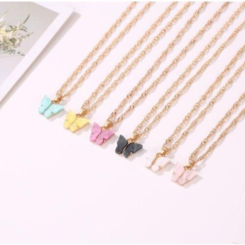 Cute Butterfly Pendant Necklace For Women Cocktail Party Statement Necklace Steet Style Korean Fashion Necklace Jewelry Gifts