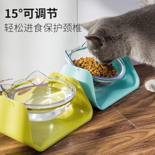 Cat Bowl With Adjustable Oblique Mouth To Protect Cervical Vertebrae Single Bowl Cat Food Bowl Water Feeding Bowl