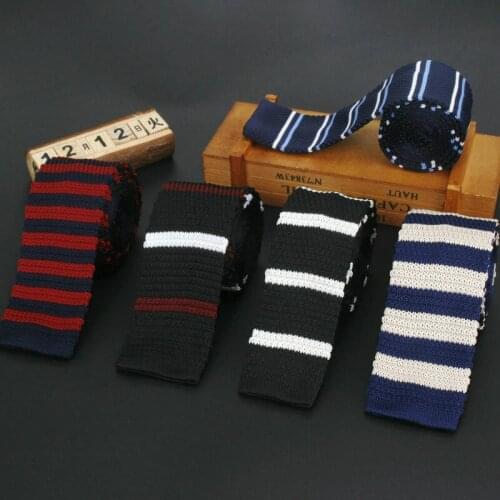 Fashion Mens Colourful Tie Knit Knitted Ties Necktie Striped Narrow Slim Skinny Woven Plain Cravate Narrow Vintage Neckties