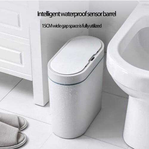 8L Smart Sensor Trash Can Electronic Automatic Household Bathroom Waterproof Narrow Seam Smart Induction Bin