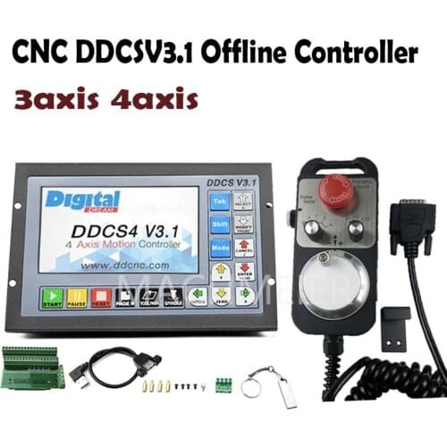 The new cnc kit DDCSV3.1 independent motion controller offline controller supports 3 axis/4 axis USB CNC controller interface