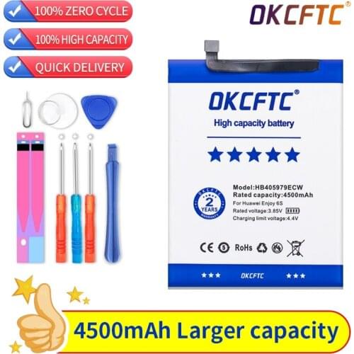 OKCFTC Original Battery HB405979ECW 4500mAh For Huawei Nova Enjoy 6S Honor 6C 6A 7A 7S 8A 7A Pro Y5 Y6 Y6 Pro 2017 P9 Lite Mini