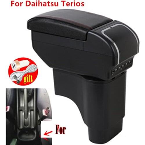 For Daihatsu Terios 2 armrest box USB Charging heighten Double layer central Store content cup holder ashtray accessories