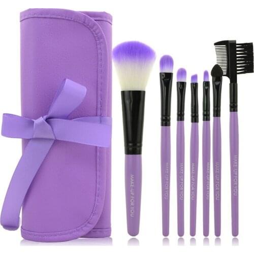 Professional 7 PCS Makeup Brushes Set Tools Make-up Toiletry Kit Wool Brand Make Up Brush Set Case Cosmetic Foundation Brush