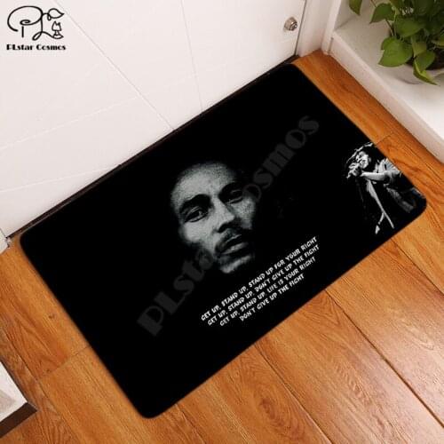 Reggae Bob Marley anime Plush Vintage Cassette Tape Indoor Doormat Non Slip Door Floor Mats Carpet Rugs Decor Porch Doormat