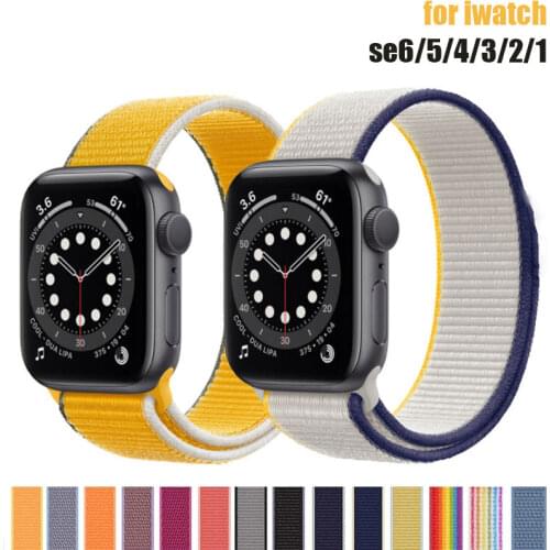 Nylon Strap for Apple Watch 44mm 40mm 42mm 38mm Sport loop band iwatch 1 2 3 4 5 6 bracelet belt correa for apple watch SE strap