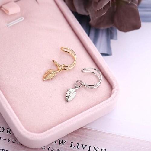 1 Pcs Punk Rock Ear Earrings Fashion Women Clip Cuff Wrap No Piercing-Clip On Tricolor leaf small ear clip ear hook ear cuffs
