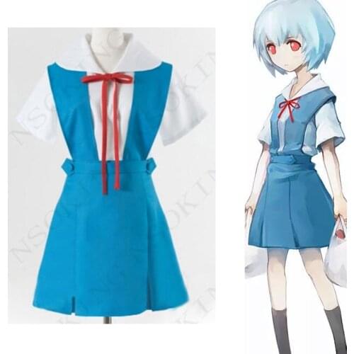 Anime EVA Ayanami Rei Asuka Langley Soryu school uniform Cosplay Costume Custom Made