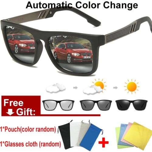 Polarized Photochromic TR90 Sunglasses Men Driving Chameleon Glasses Male Change Color Glasses Day Night Vision Drivers Goggles
