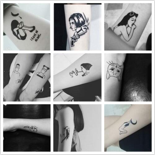 120pcc/set Waterproof Temporary Sticker Sexy Darkly Women Gun Kiss Fake Tattoo Body Arm Hand Foot Wrist Tatuajes Temporales