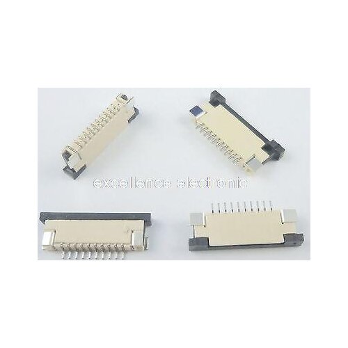 10 Pcs FPC FFC 1mm Pitch 10 Pin Drawer Type Ribbon Flat Connector Bottom Contact