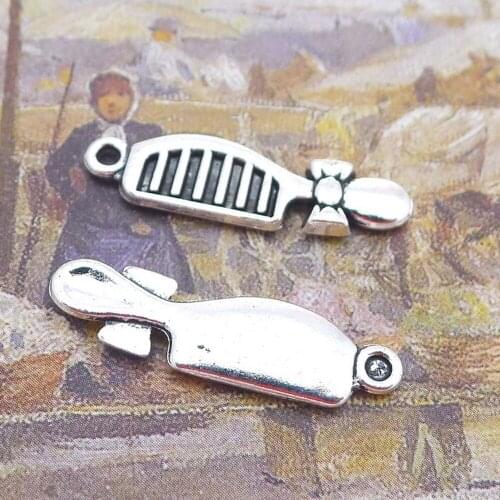 100pcs Comb Charms 28mm x 8mm DIY Jewelry Making Pendant antique silver color